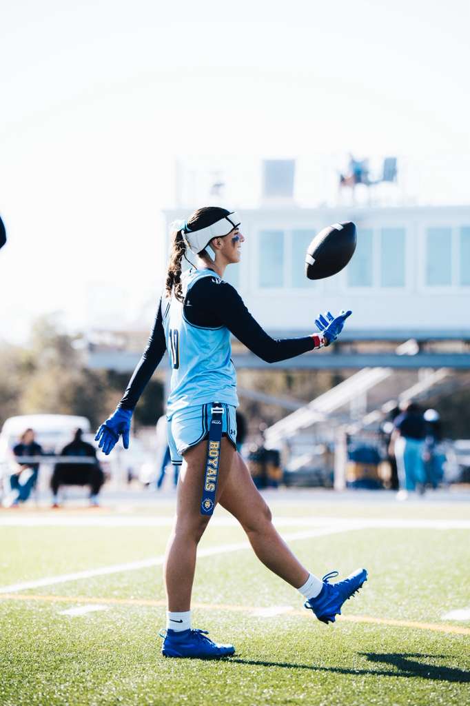 Kayleigh Thomas warming up